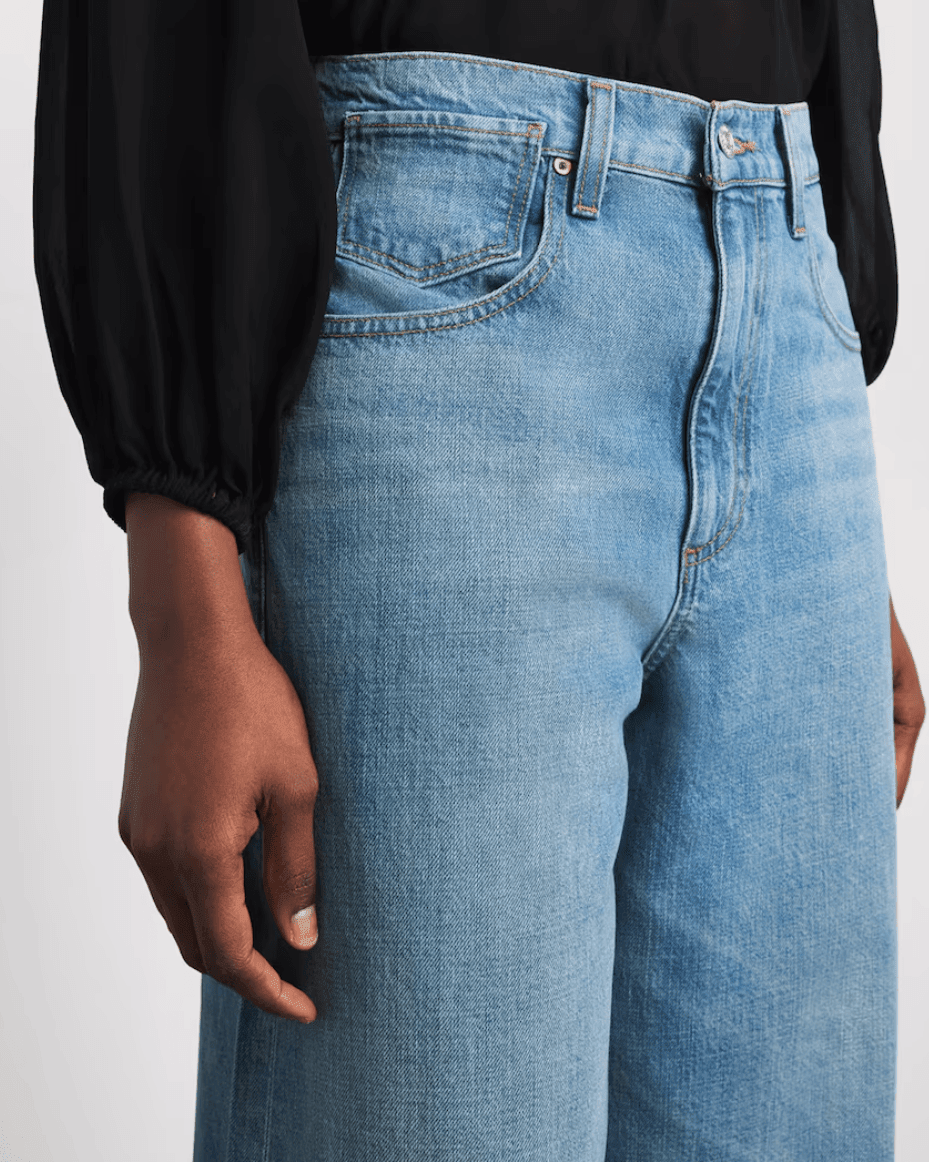 Cameron Wide Leg Offset Coin Pocket Jeans - Field