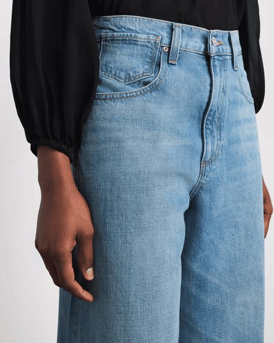 Cameron Wide Leg Offset Coin Pocket Jeans - Field