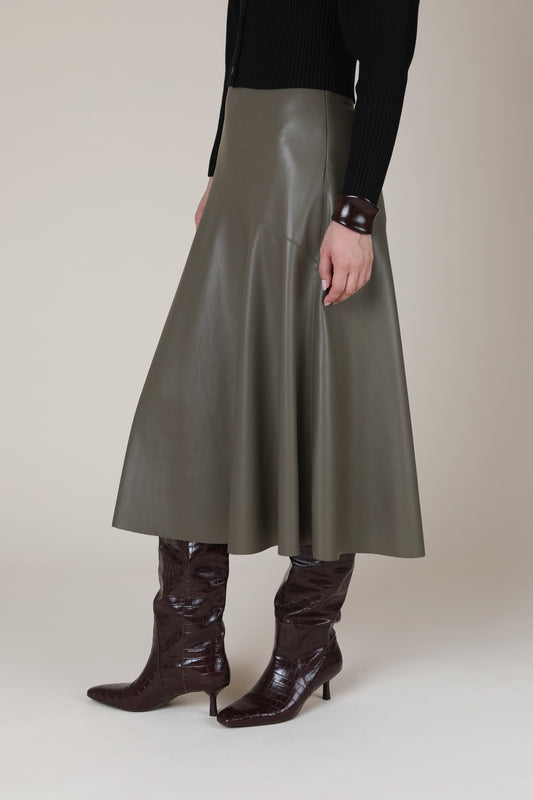 Rana Fit and Flare Skirt - Taupe
