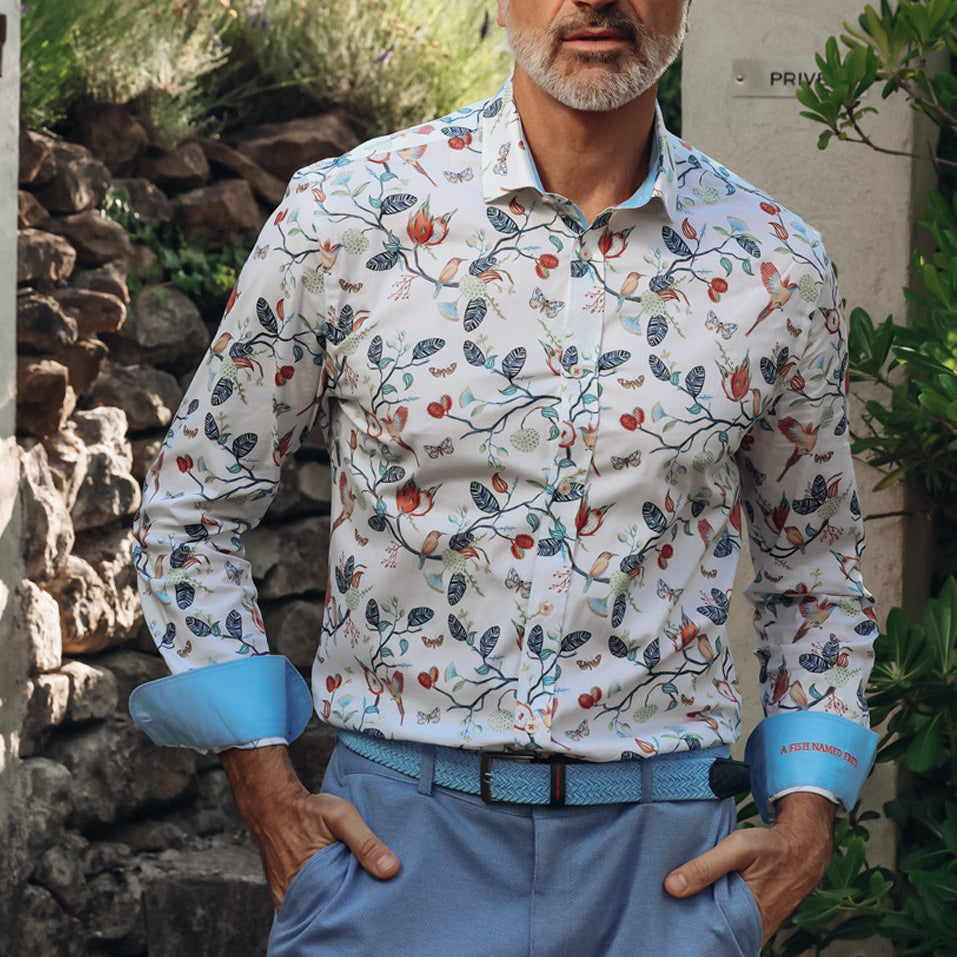 Birdy Blooms Shirt - Blue