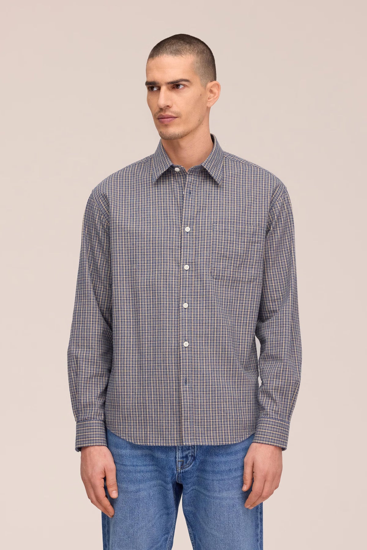 NN07 Deon Casual Flannel Shirt - Indigo Check