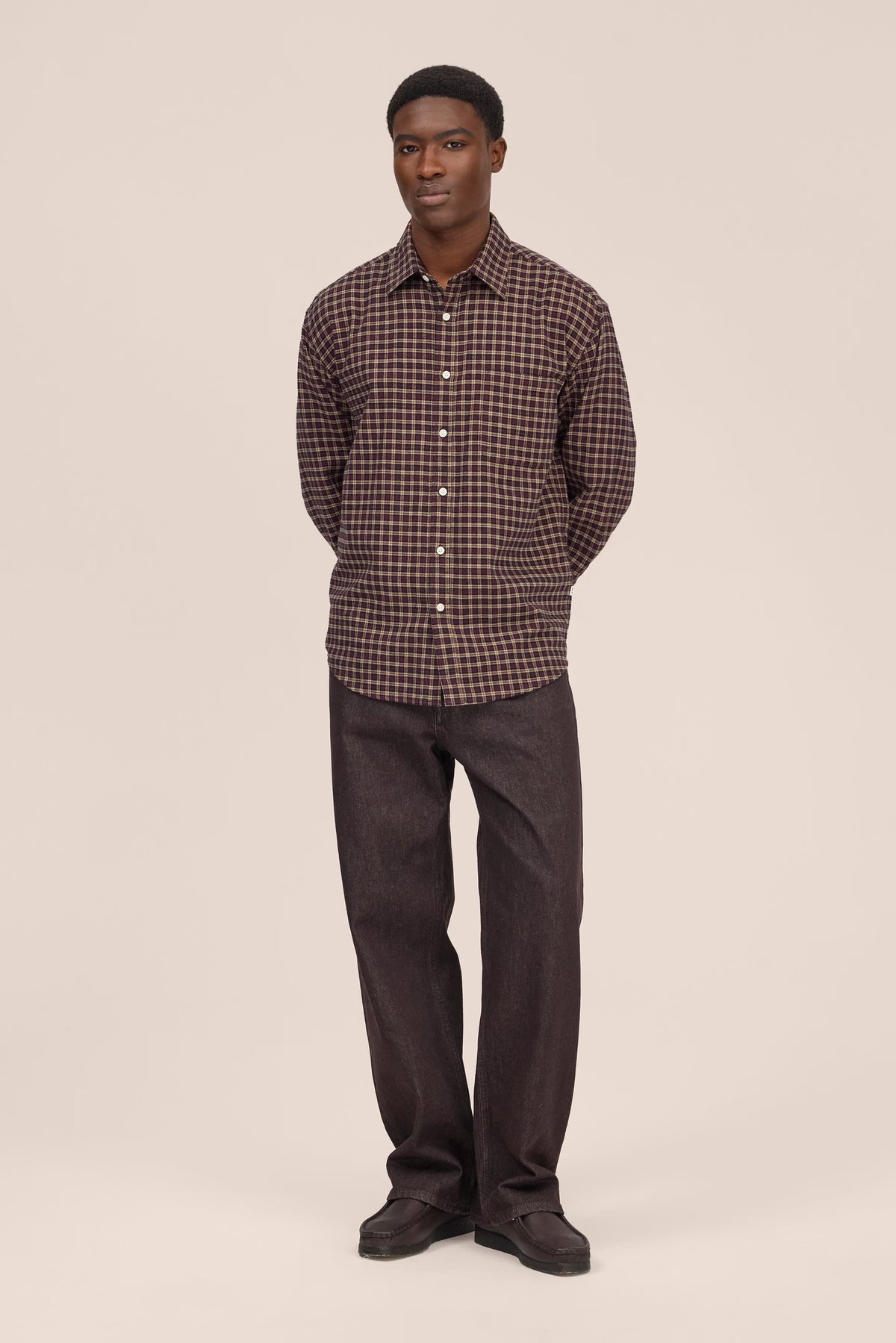 NN07 Deon Casual Flannel Shirt - Bordeaux Check