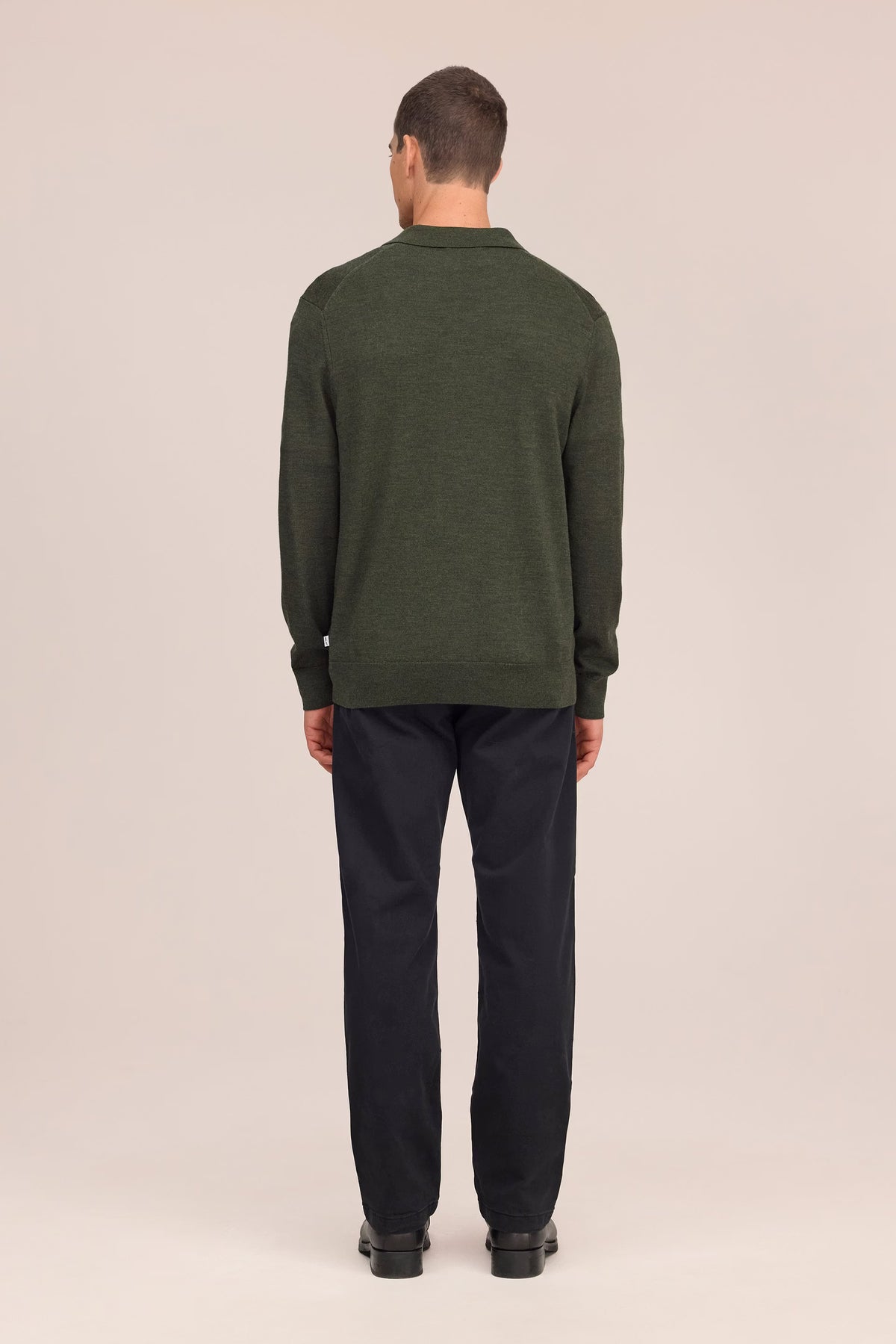 Emerson Lightweight Merino Wool Polo - Dark Army