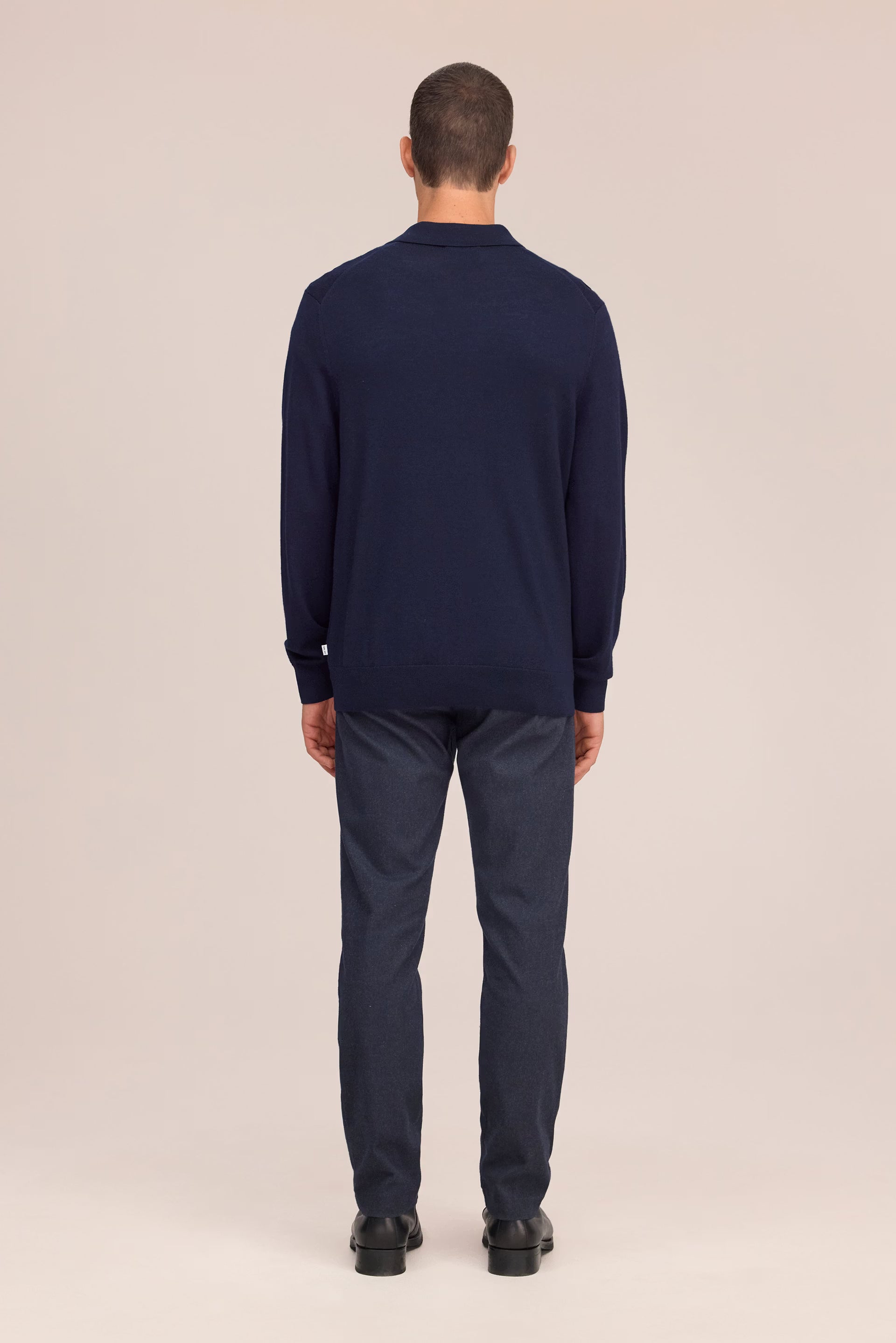 NN07 Emerson Lightweight Merino Wool Polo - Navy Blue