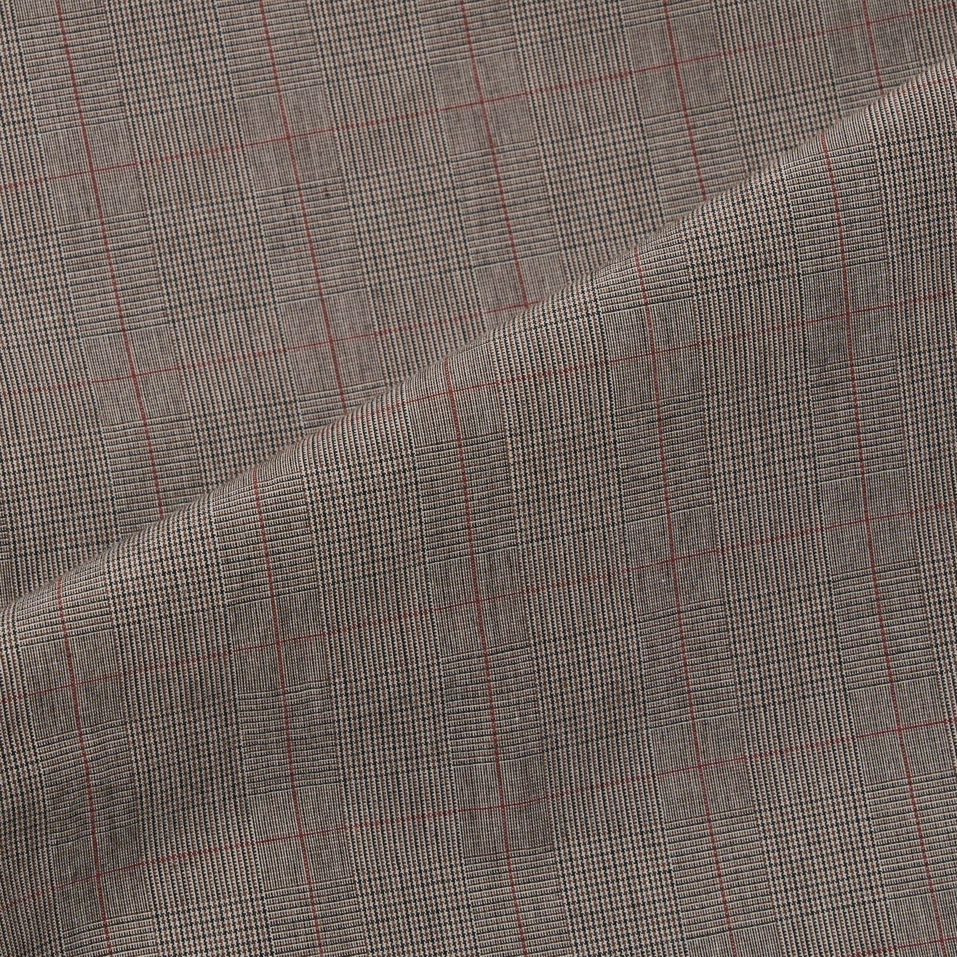 Universal Wales Glen Check Pleated Track Pant - Grey Brown