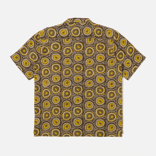 Cape Block Print Camp Shirt - Olive