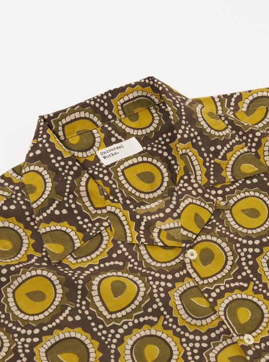 Cape Block Print Camp Shirt - Olive