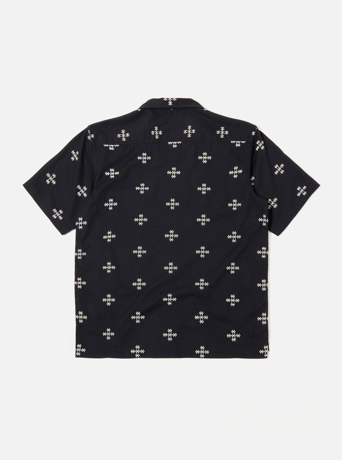 Embroidered Diamond Camp Shirt - Black