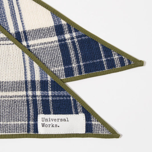 Texture Plaid Scout Scarf - Navy