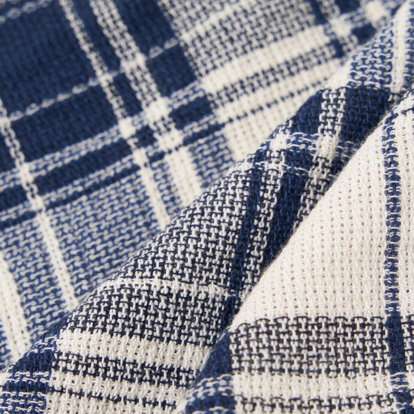 Texture Plaid Scout Scarf - Navy