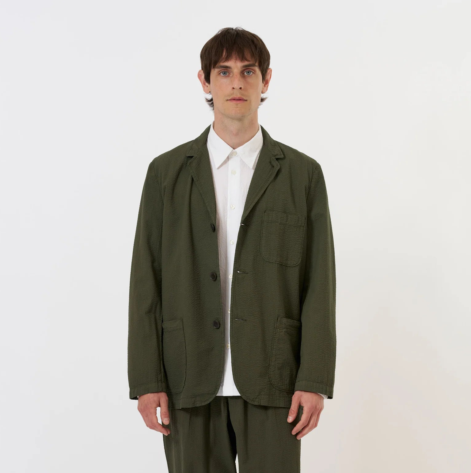 Universal Merida Seersucker 3 Button Jacket - Olive