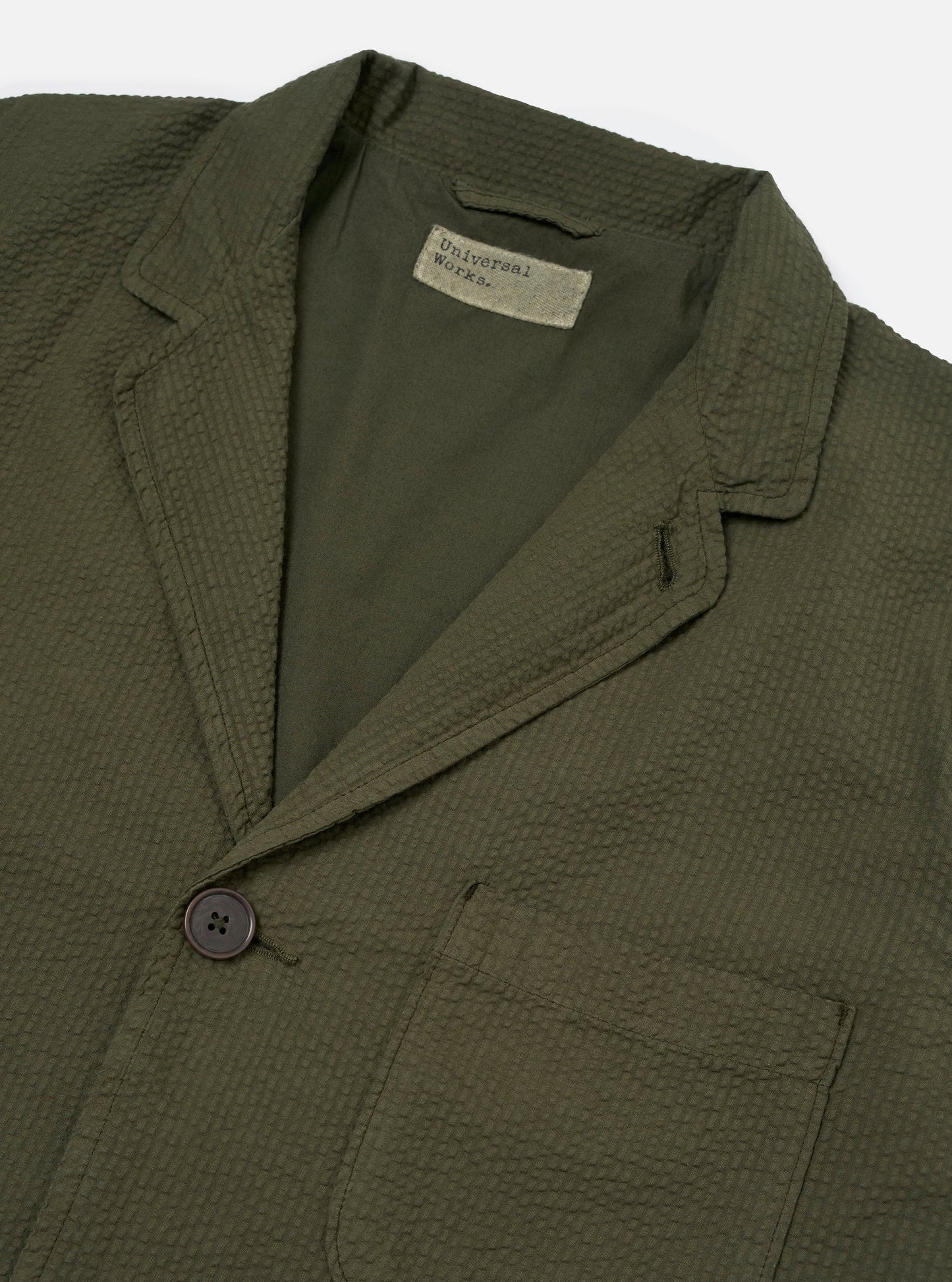 Merida Seersucker 3 Button Jacket - Olive