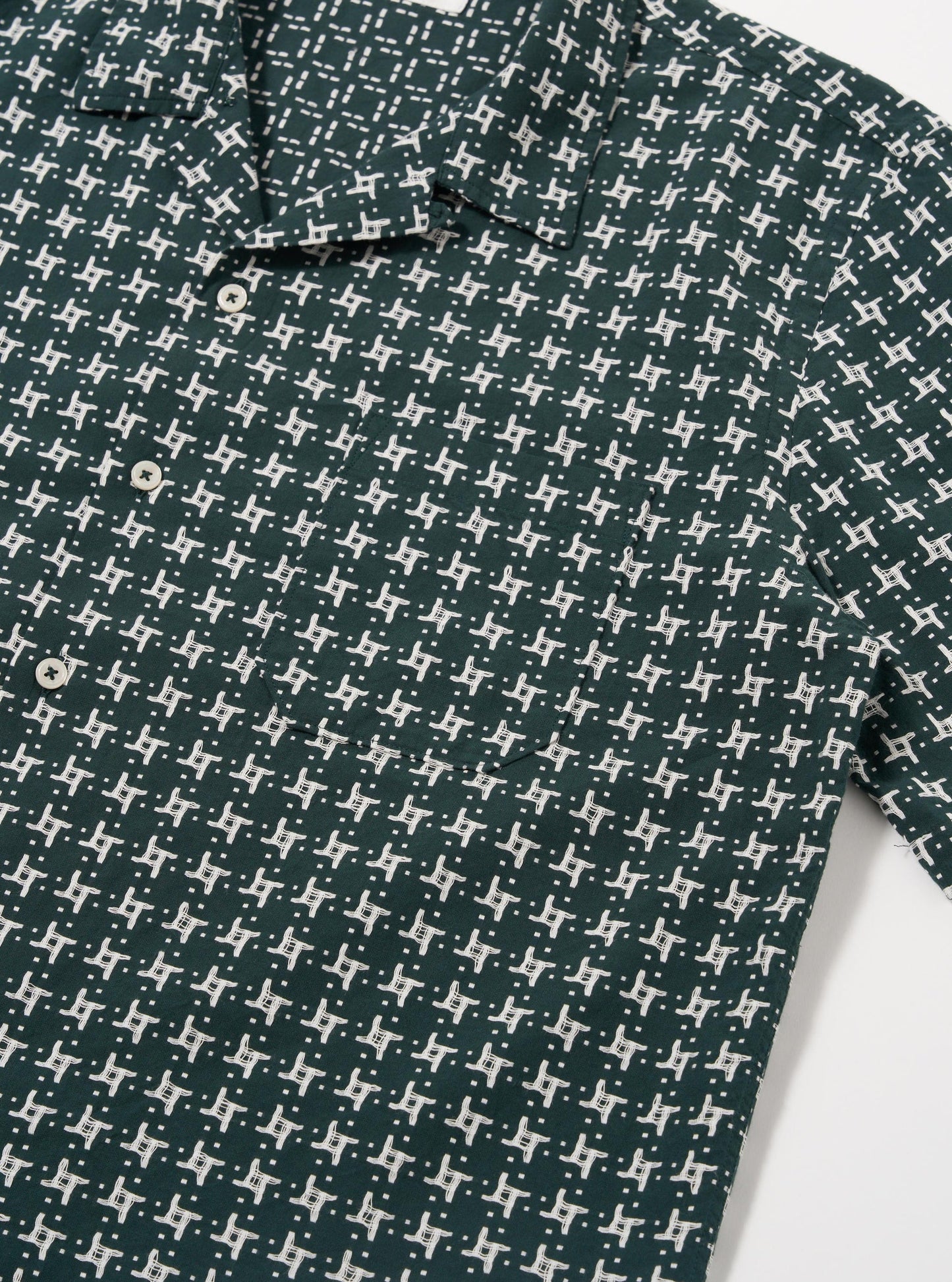 Rhodes and Cotton Road Shirt - Green/White