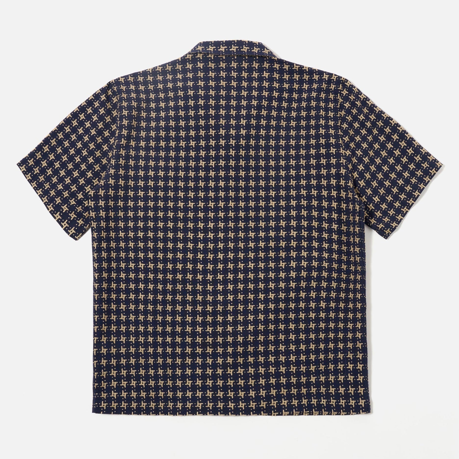 Universal Rhodes and Cotton Road Shirt - Navy/Sand