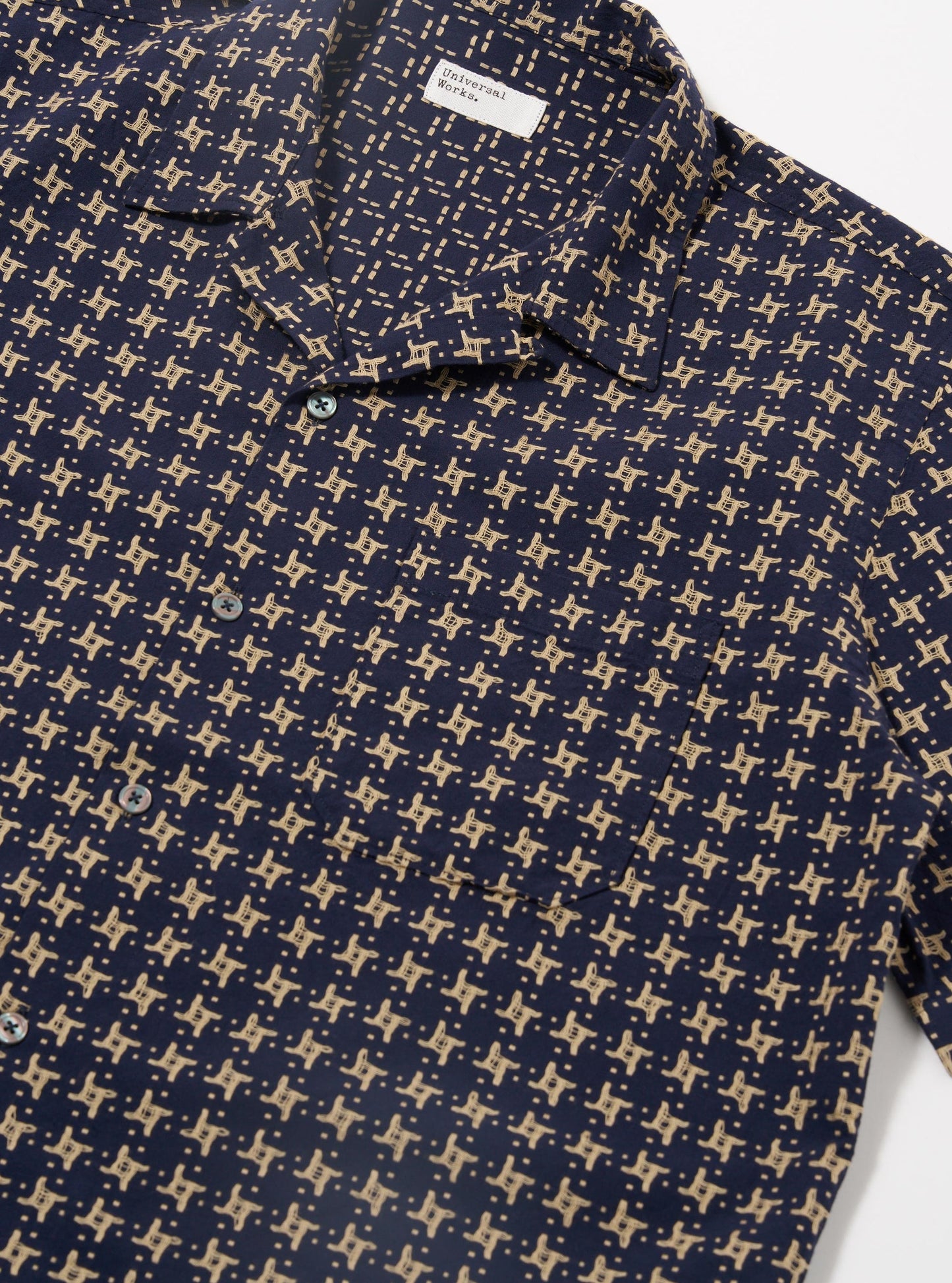 Rhodes and Cotton Road Shirt - Navy/Sand