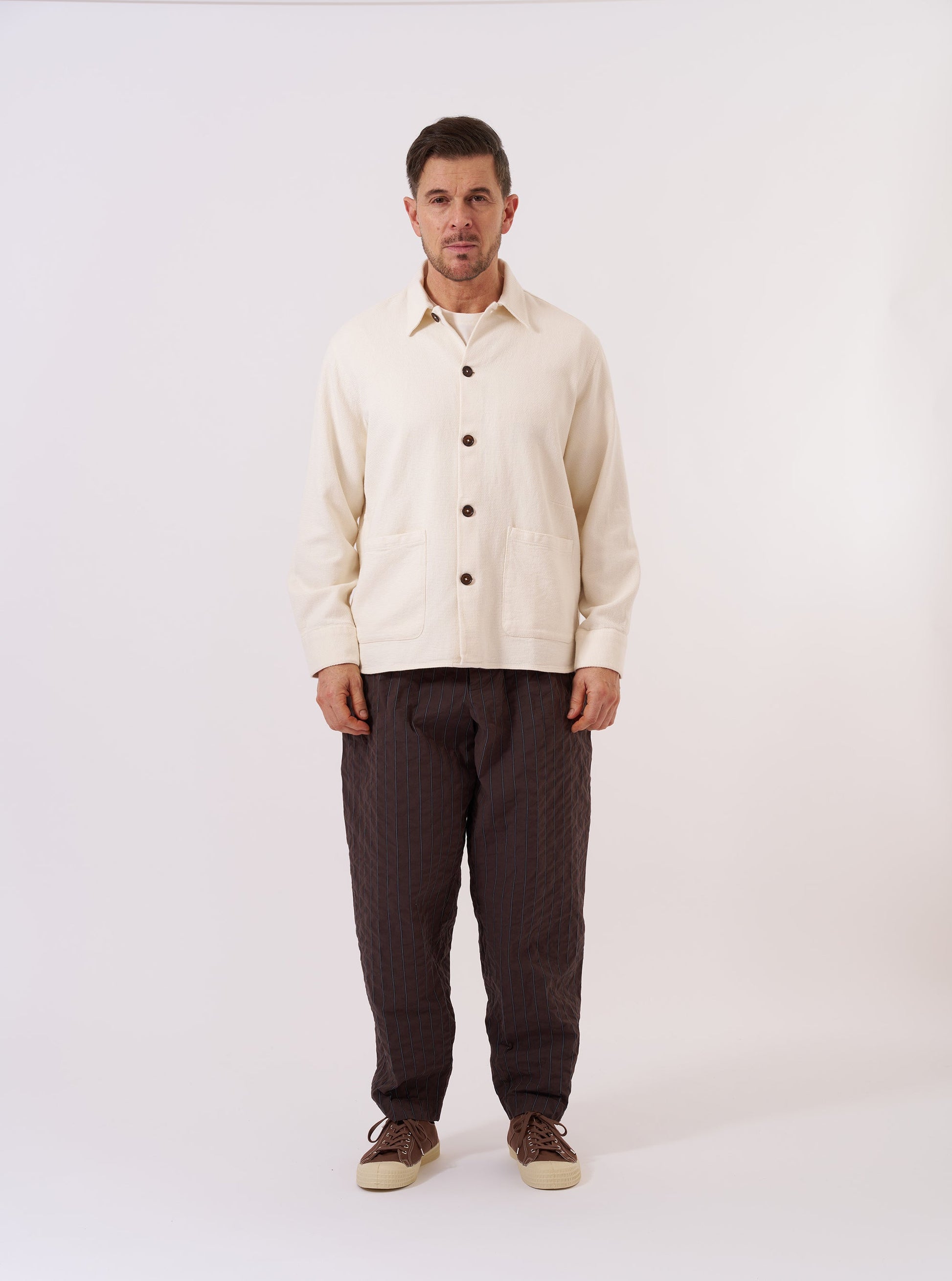 Universal Kendal Cotton Travail Overshirt - Ecru