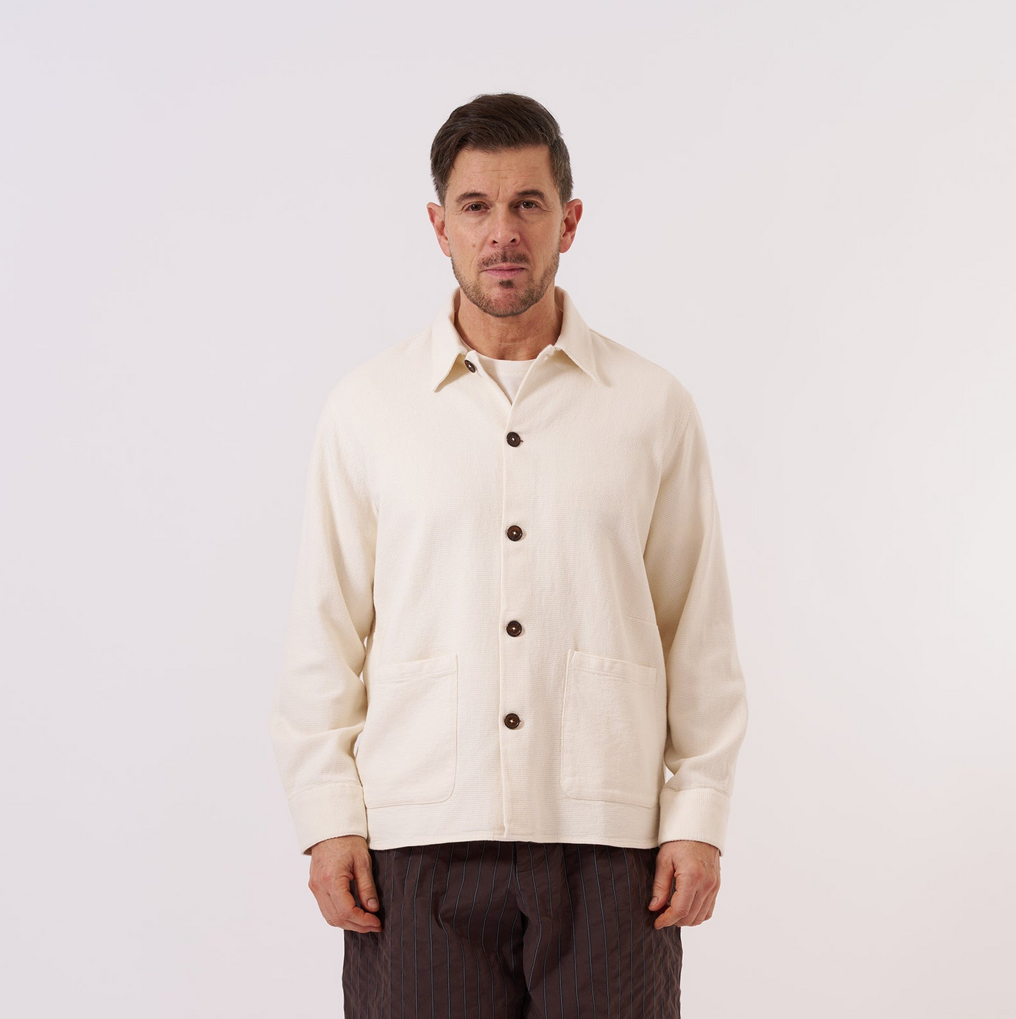 Kendal Cotton Travail Overshirt - Ecru