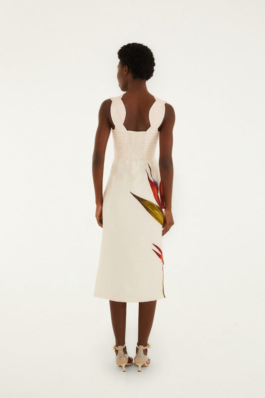 Strelitzia Linen Midi Dress - Sand