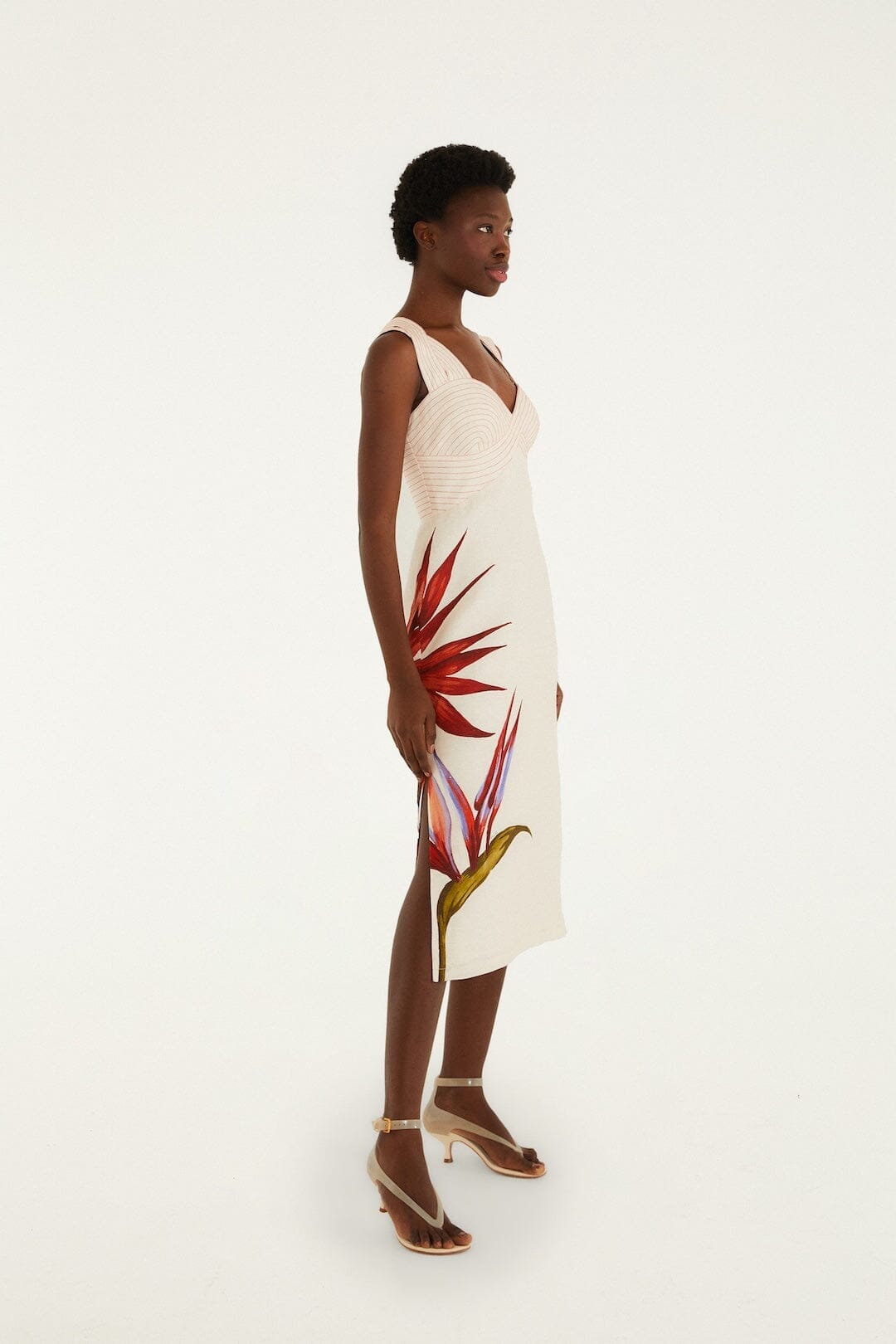 Farm Strelitzia Linen Midi Dress - Sand