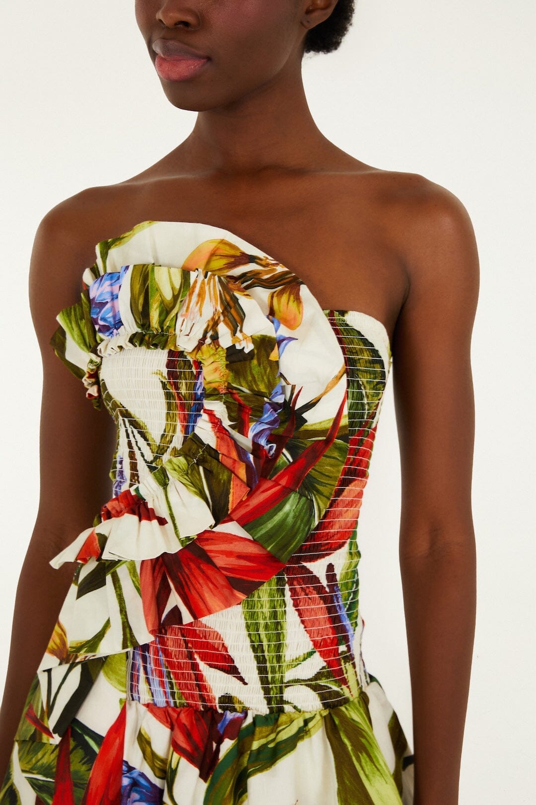 Farm Strapless Maxi Dress - Sand Florart