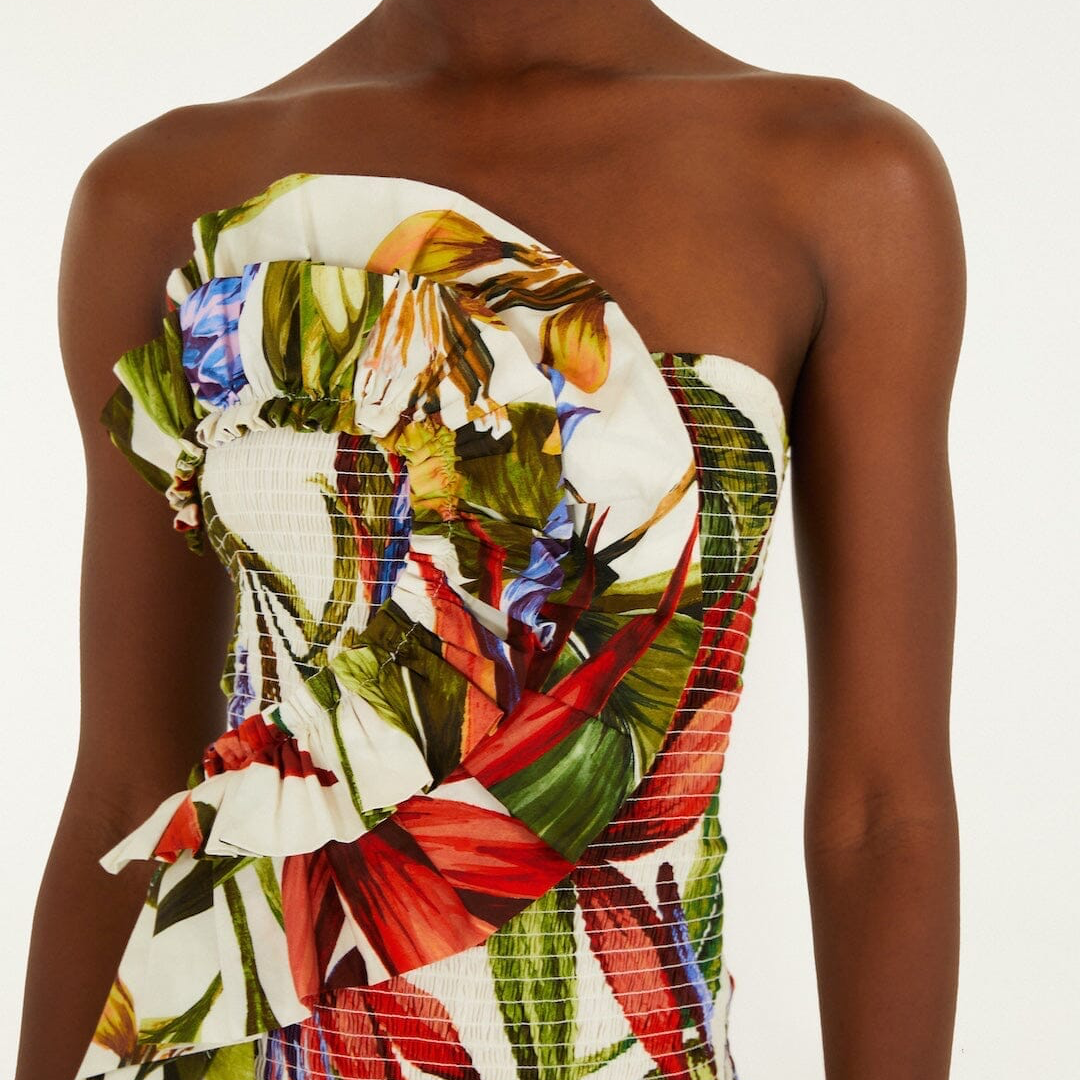 Strapless Maxi Dress - Sand Florart