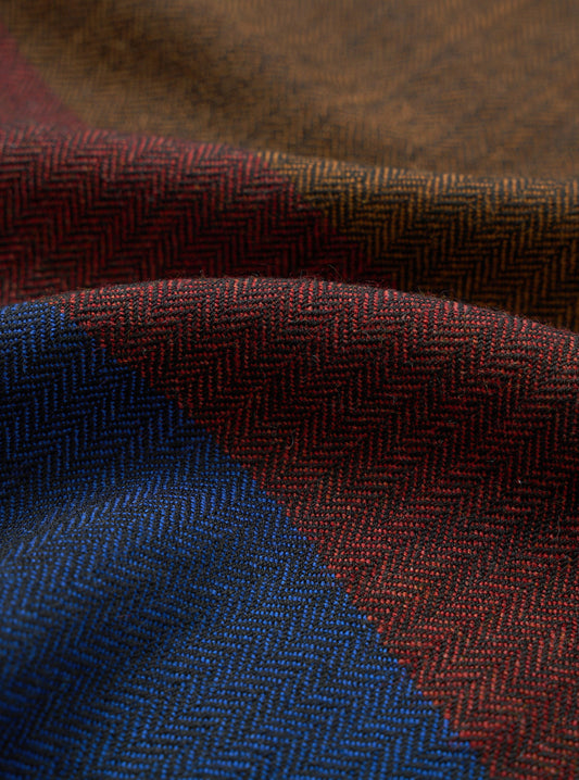 Reversible Wool Himalayan Scarf - Brown