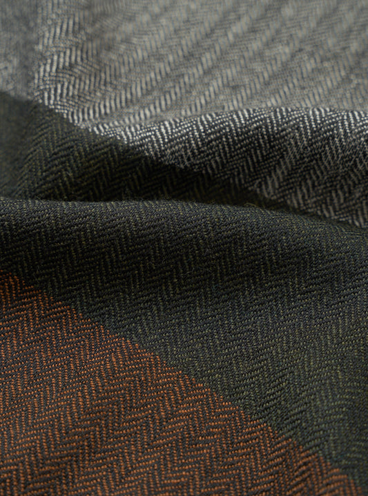 Reversible Wool Himalayan Scarf - Grey
