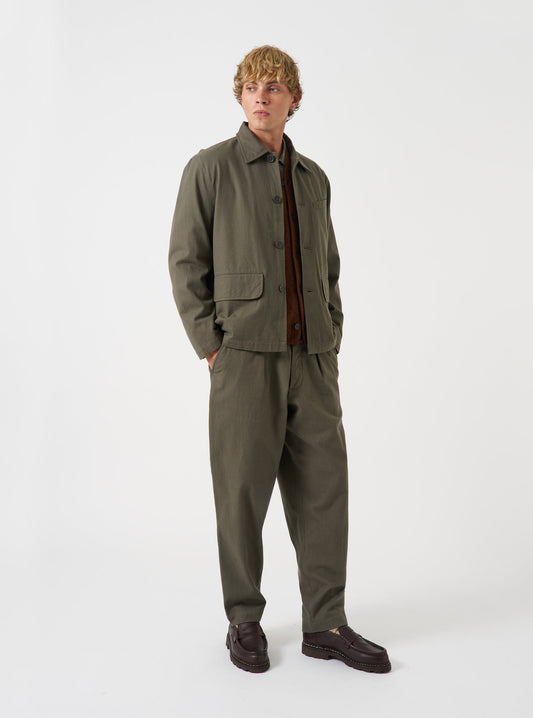 Brushed Moleskin Franck Jacket - Olive