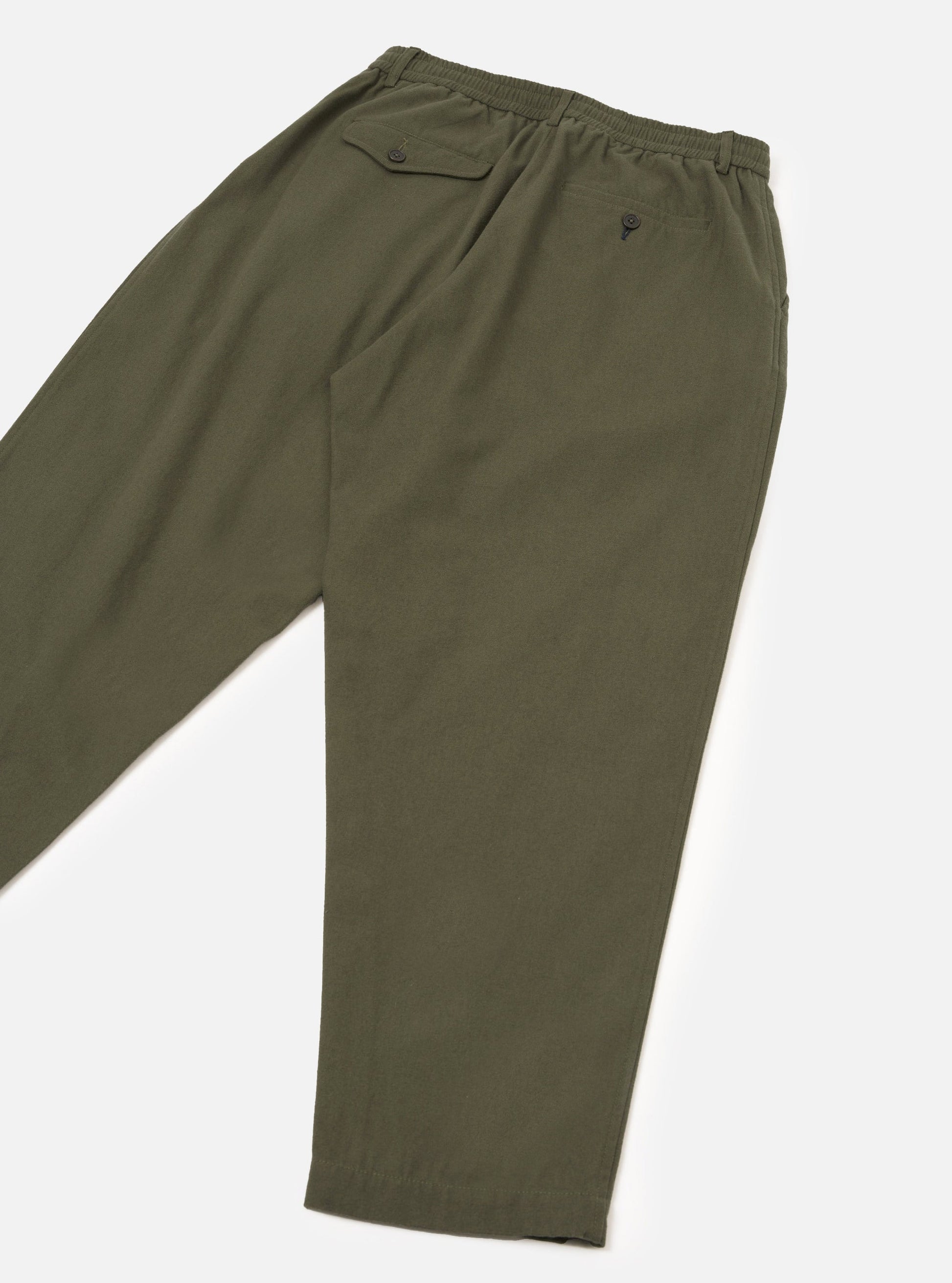 Universal Brushed Moleskin Pleated Track Pant - Olive