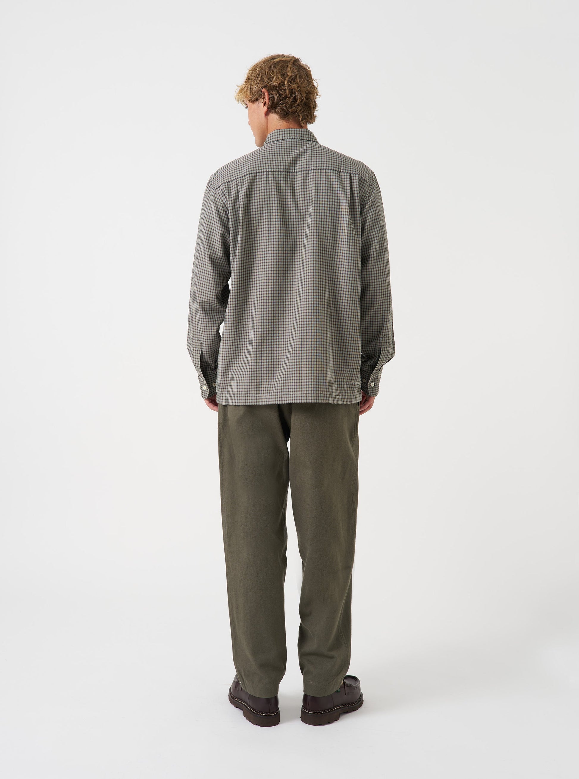 Universal Brushed Moleskin Pleated Track Pant - Olive