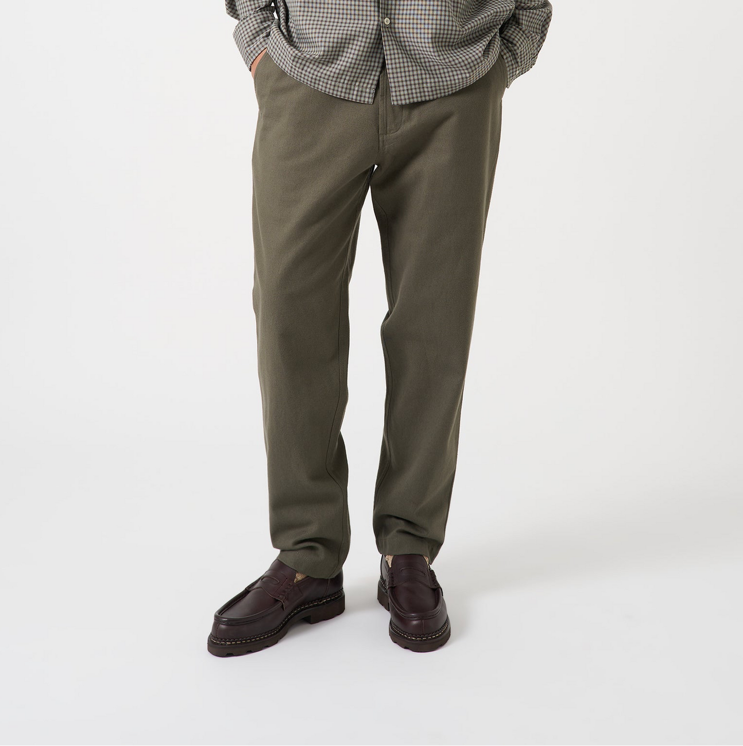 Brushed Moleskin Military Chino - Olive