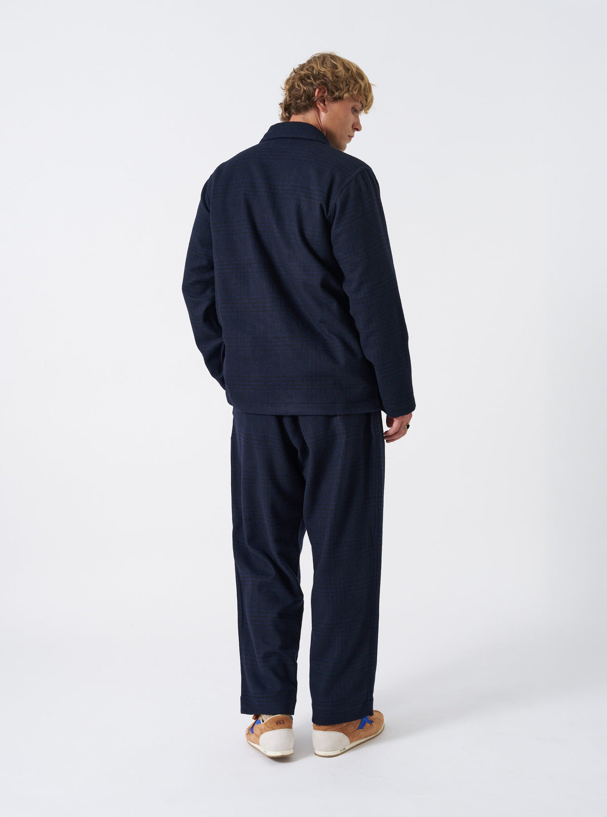 Bob Wool Mix Bakers Overshirt - Navy