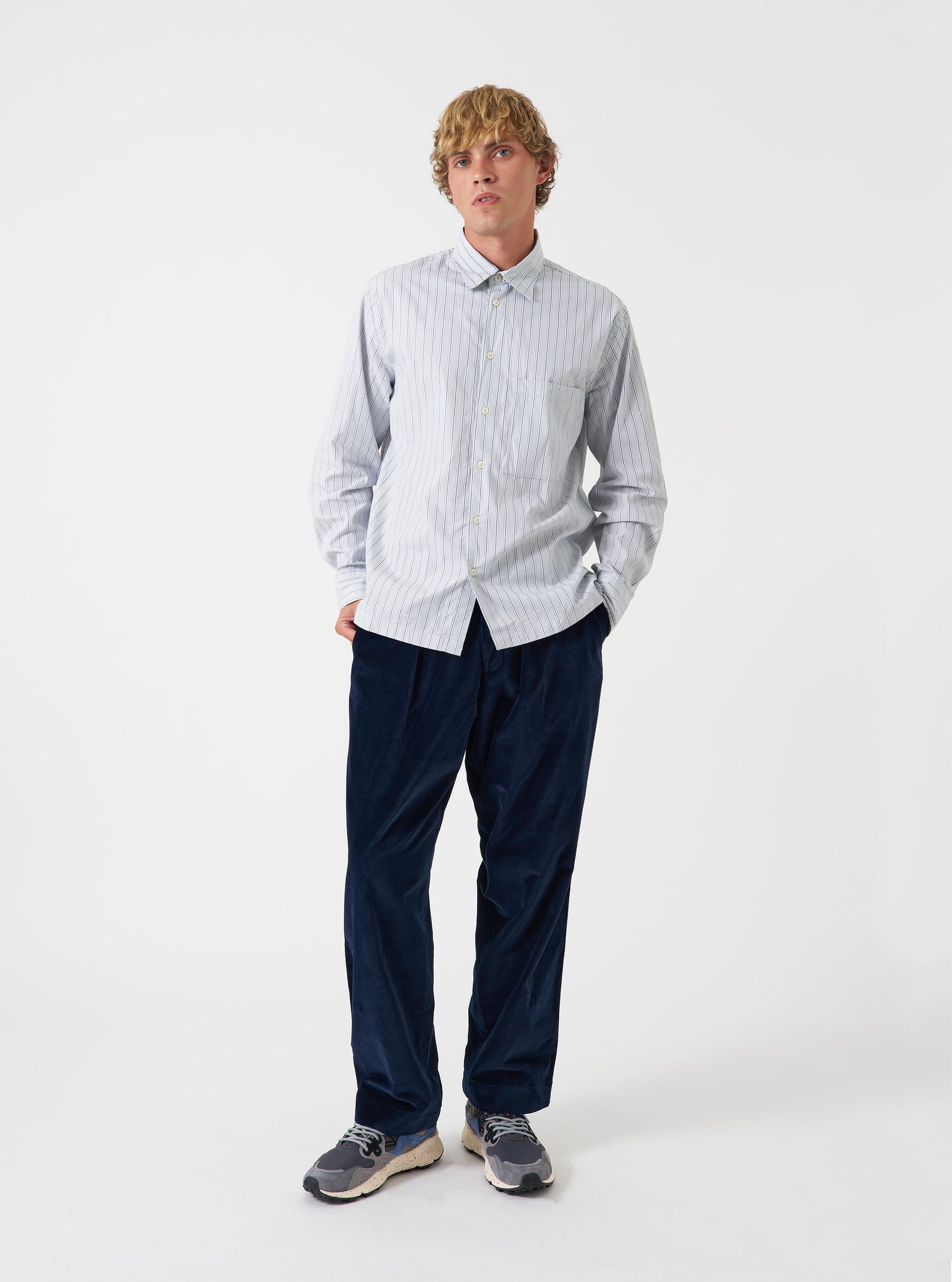 Universal Refab Compact Cotton Lucky Shirt - Grey Stripe