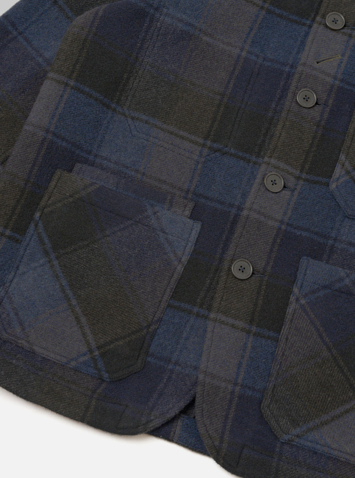 Berlin Wool Check OG Bakers Jacket - Navy/Brown