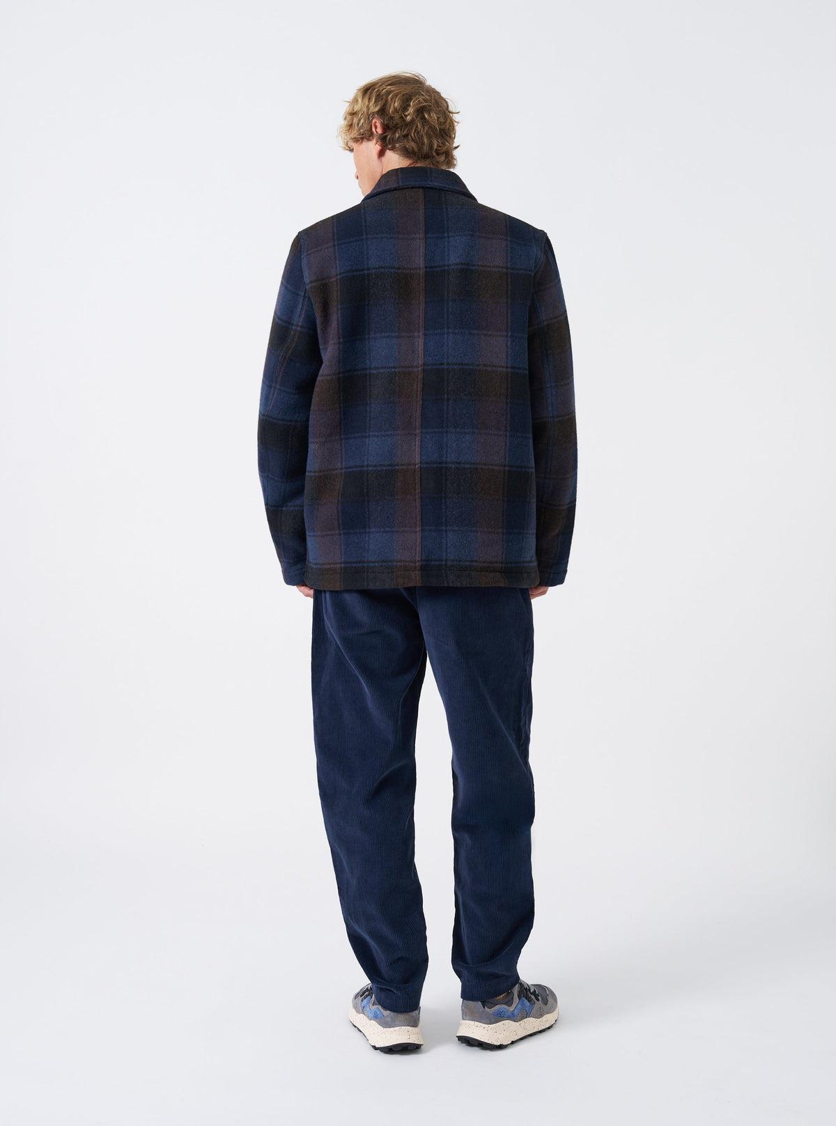 Universal Berlin Wool Check OG Bakers Jacket - Navy/Brown