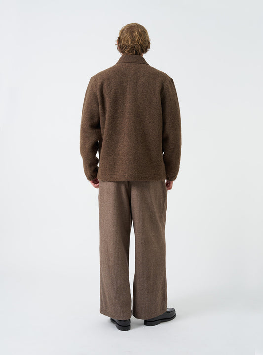 Wool Herringbone Gillespie Pant - Brown
