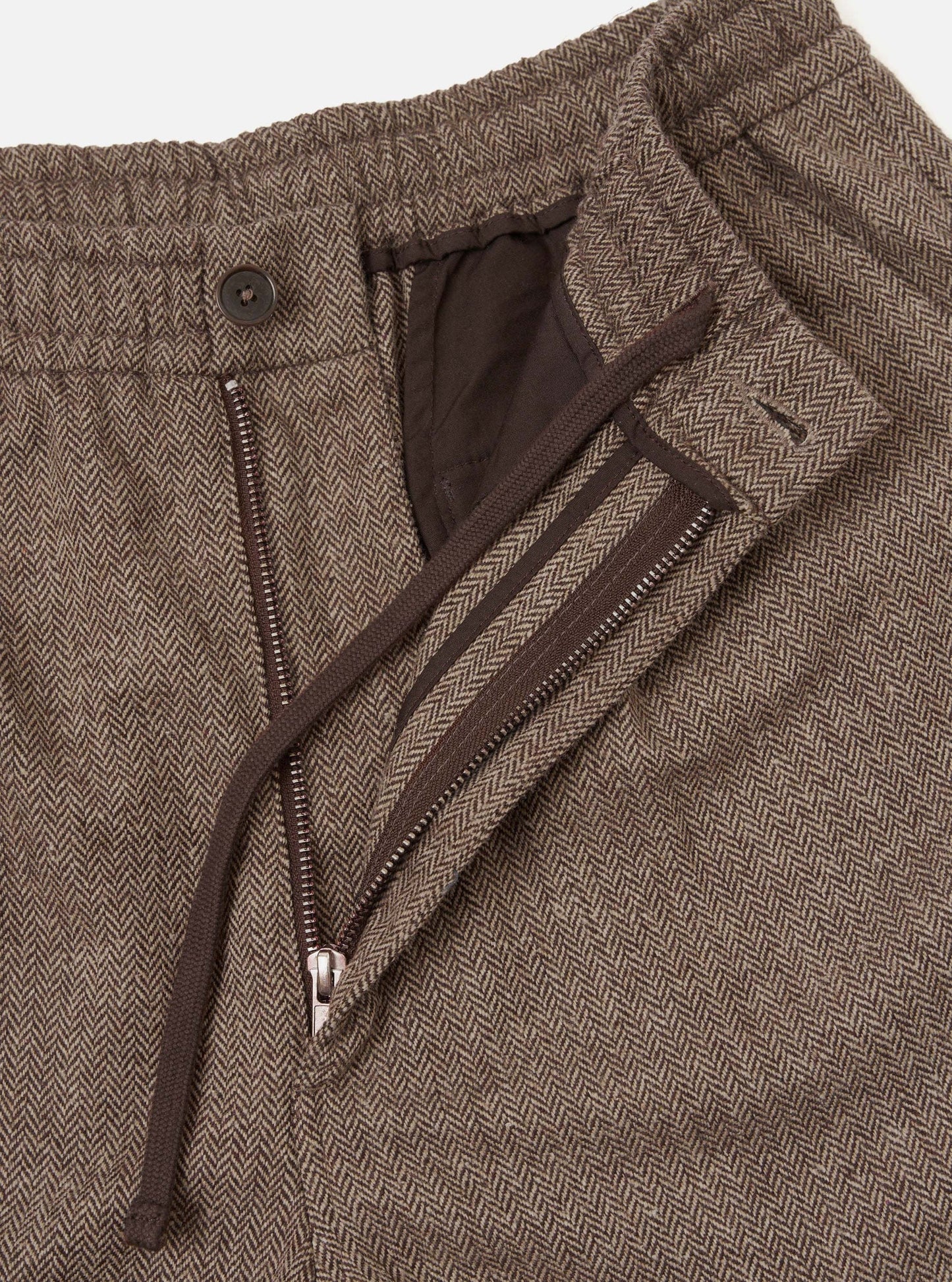 Wool Herringbone Gillespie Pant - Brown