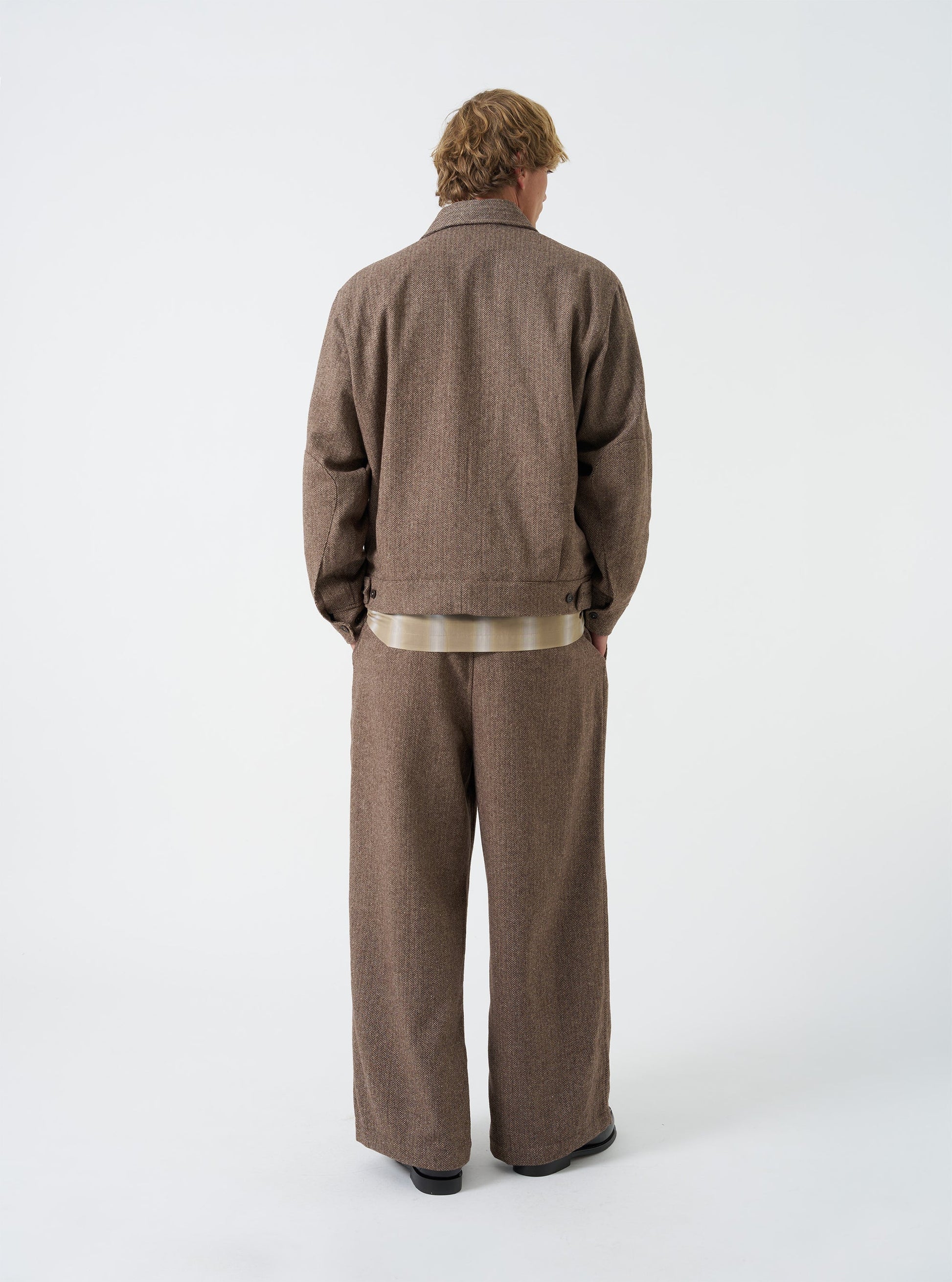 Universal Wool Herringbone E130 Jacket - Brown
