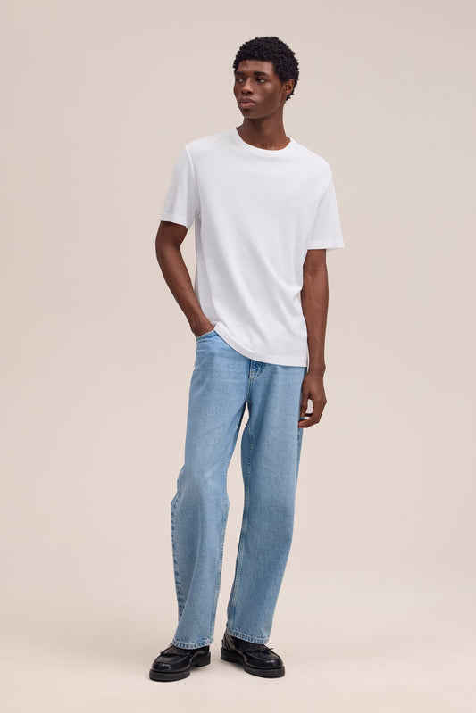 Clive Waffle Knit Tee - White