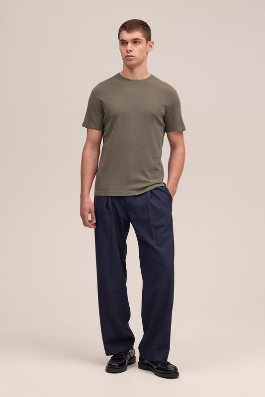 Clive - Waffle Knit Tee - Capers