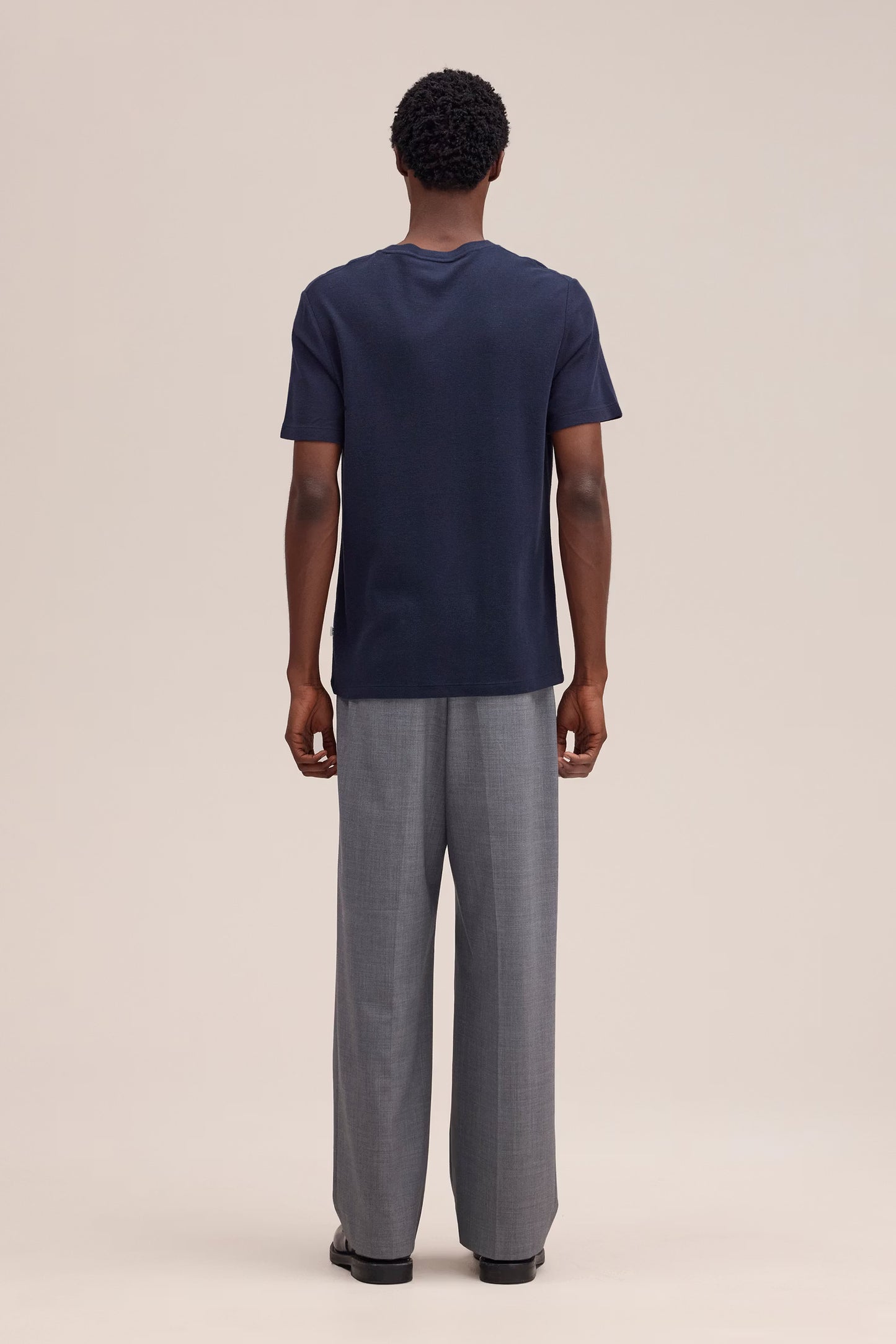 Clive - Waffle Knit Tee - Navy Blue