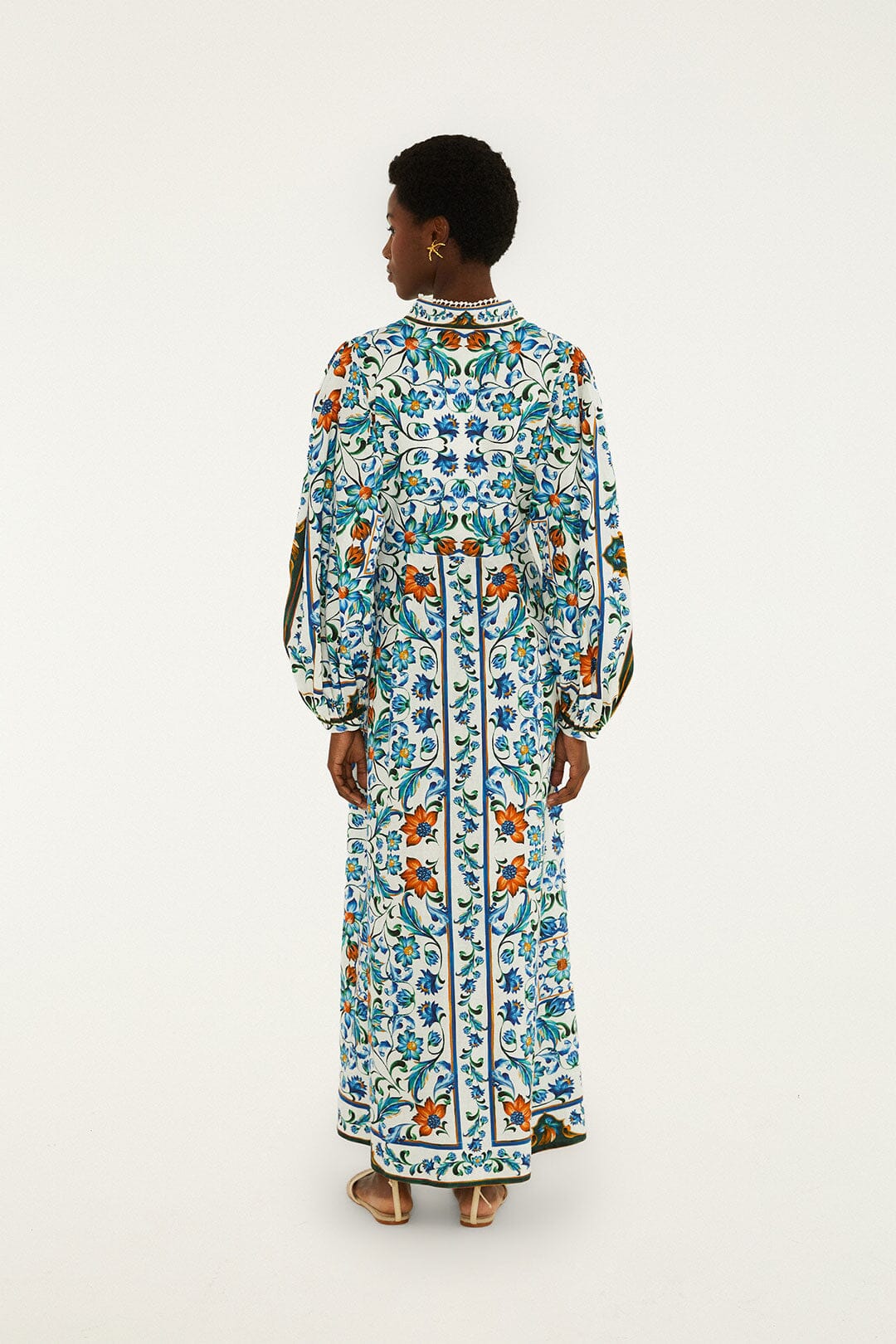 Flora Tile Maxi Dress - Off-White