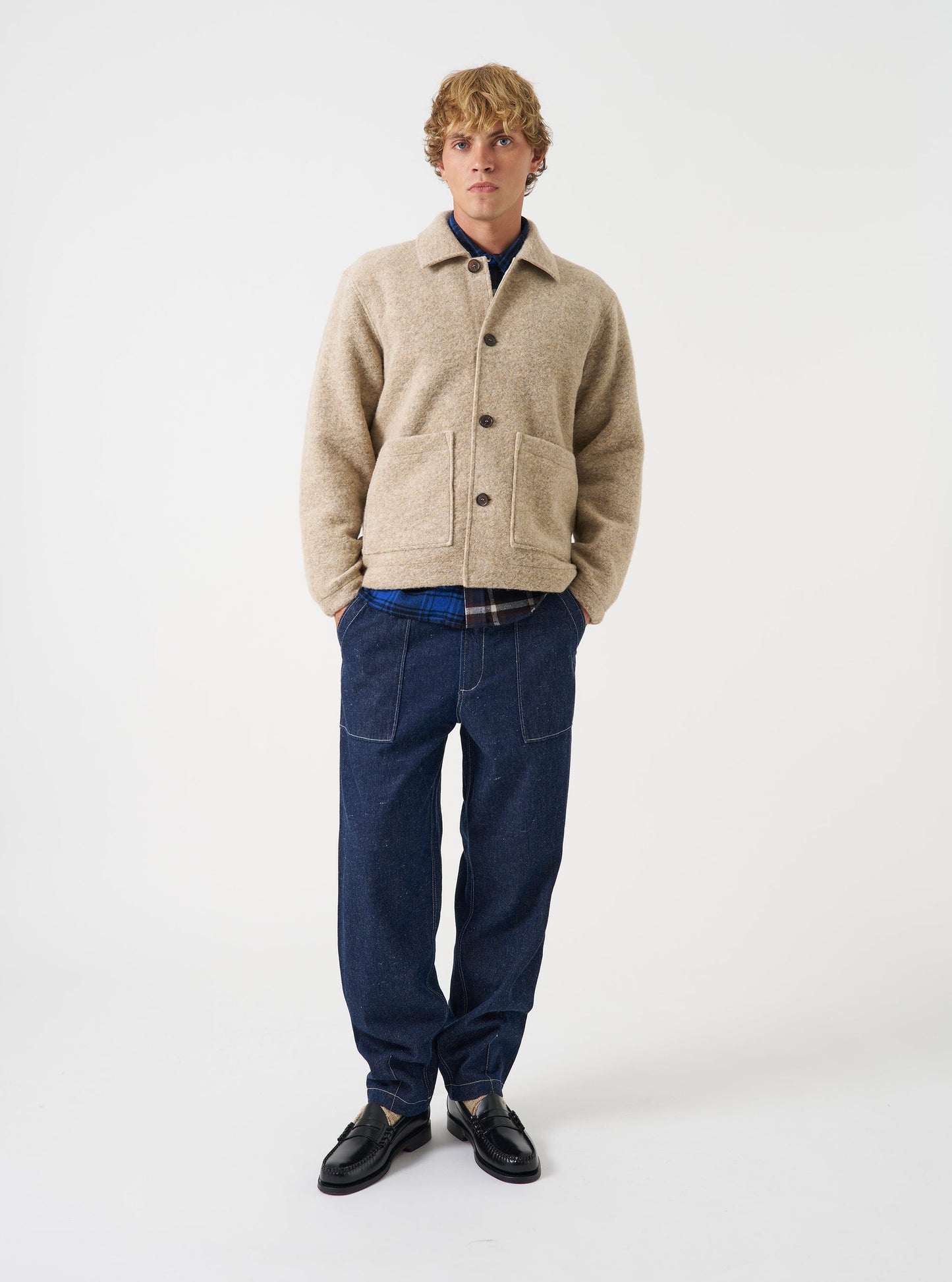 Wool Fleece Rams Jacket - Fawn