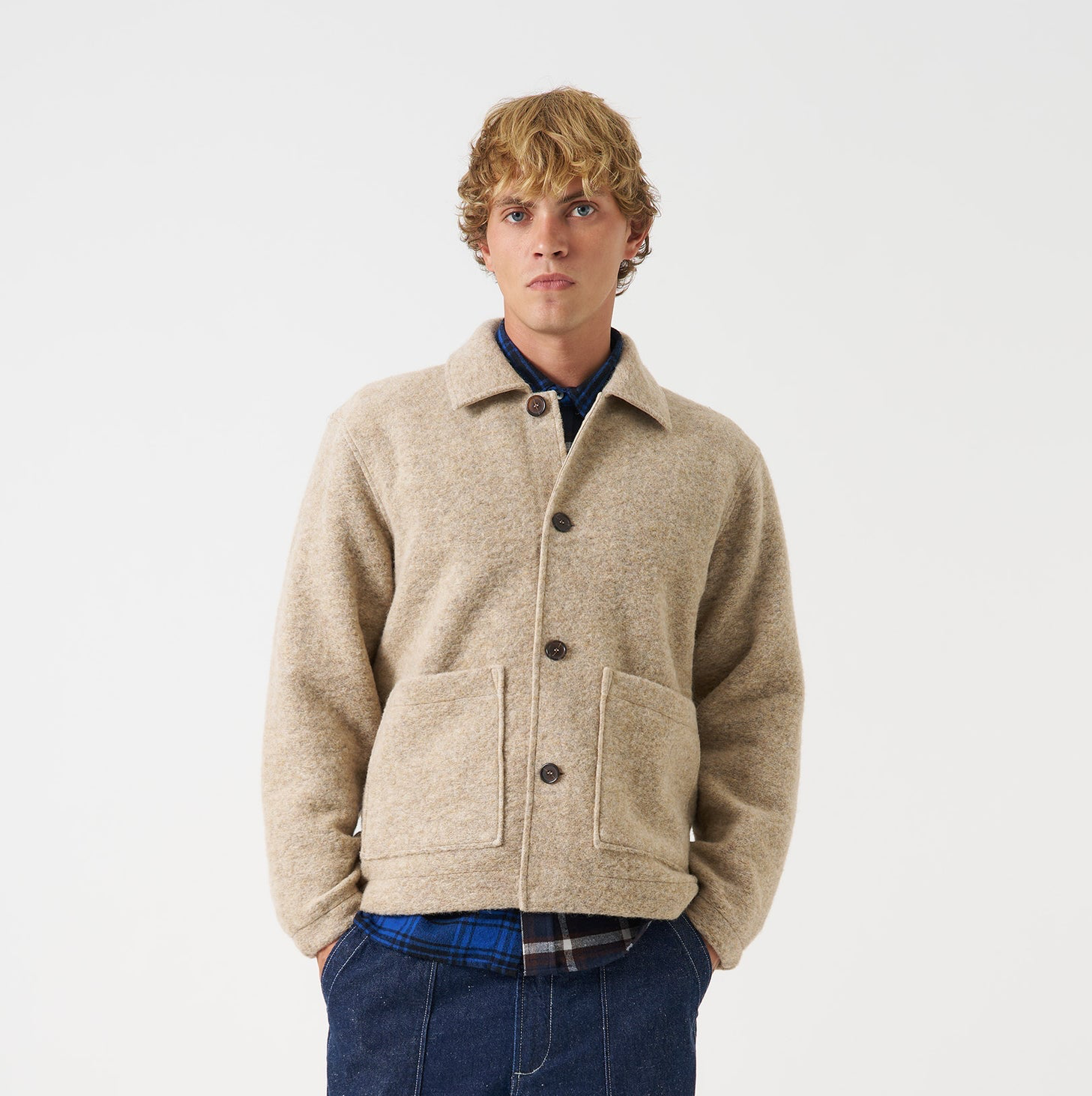 Universal Wool Fleece Rams Jacket - Fawn