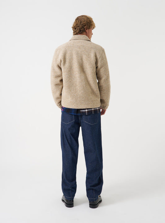 Wool Fleece Rams Jacket - Fawn