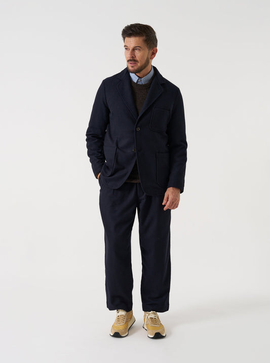 Dublin Wool Mix Oxford Pant - Dark Navy