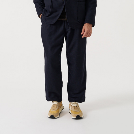 Dublin Wool Mix Oxford Pant - Dark Navy