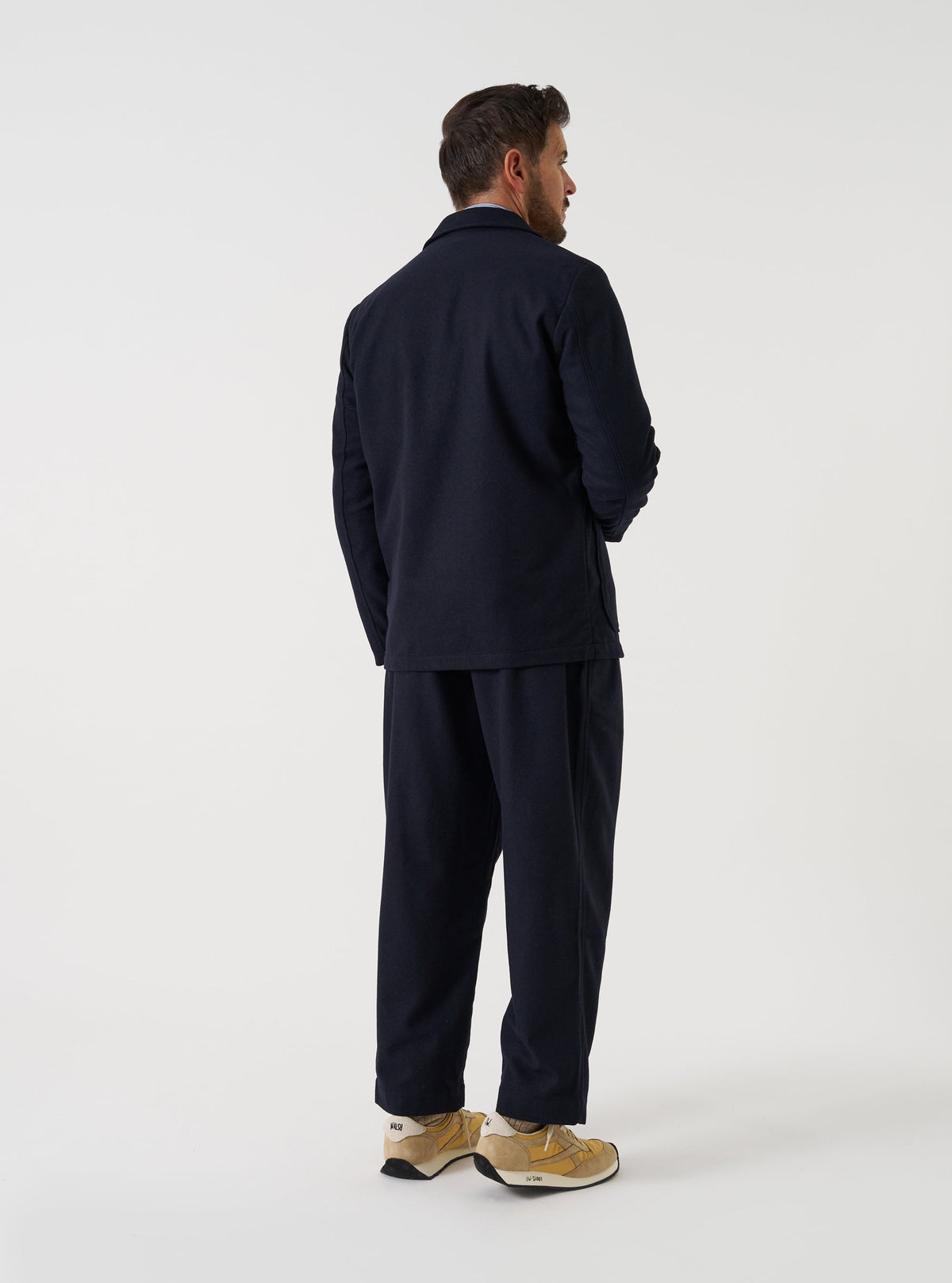 Dublin Wool Mix Oxford Pant - Dark Navy