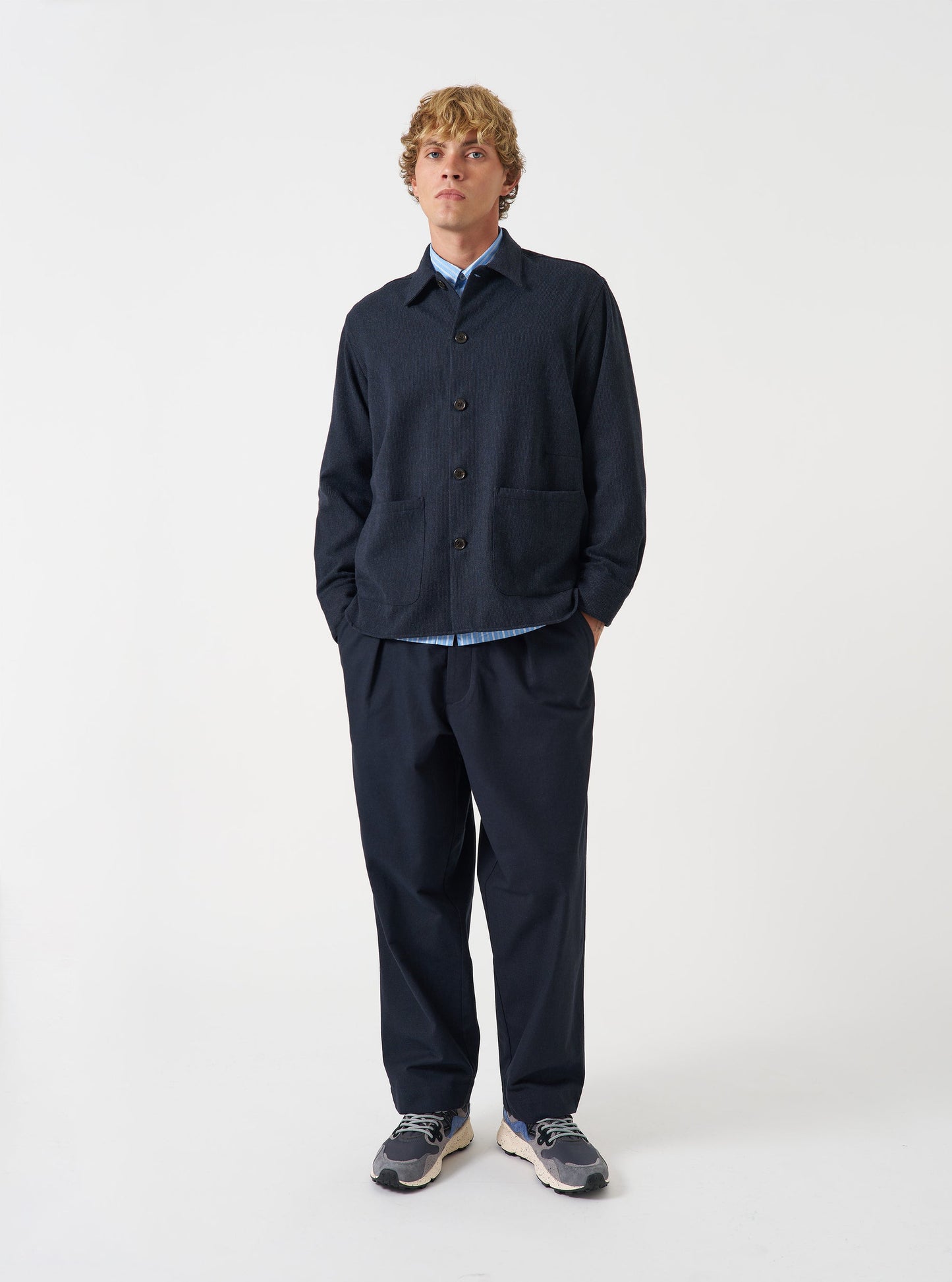Airline Flannel Travail Overshirt - Navy