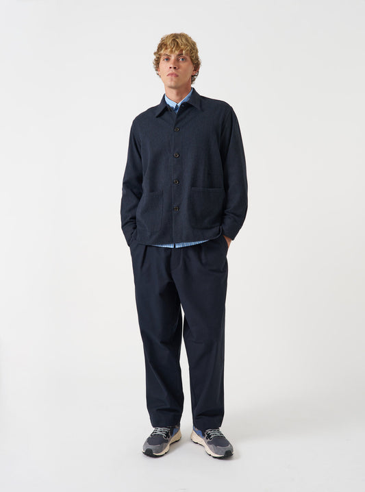 Airline Flannel Travail Overshirt - Navy